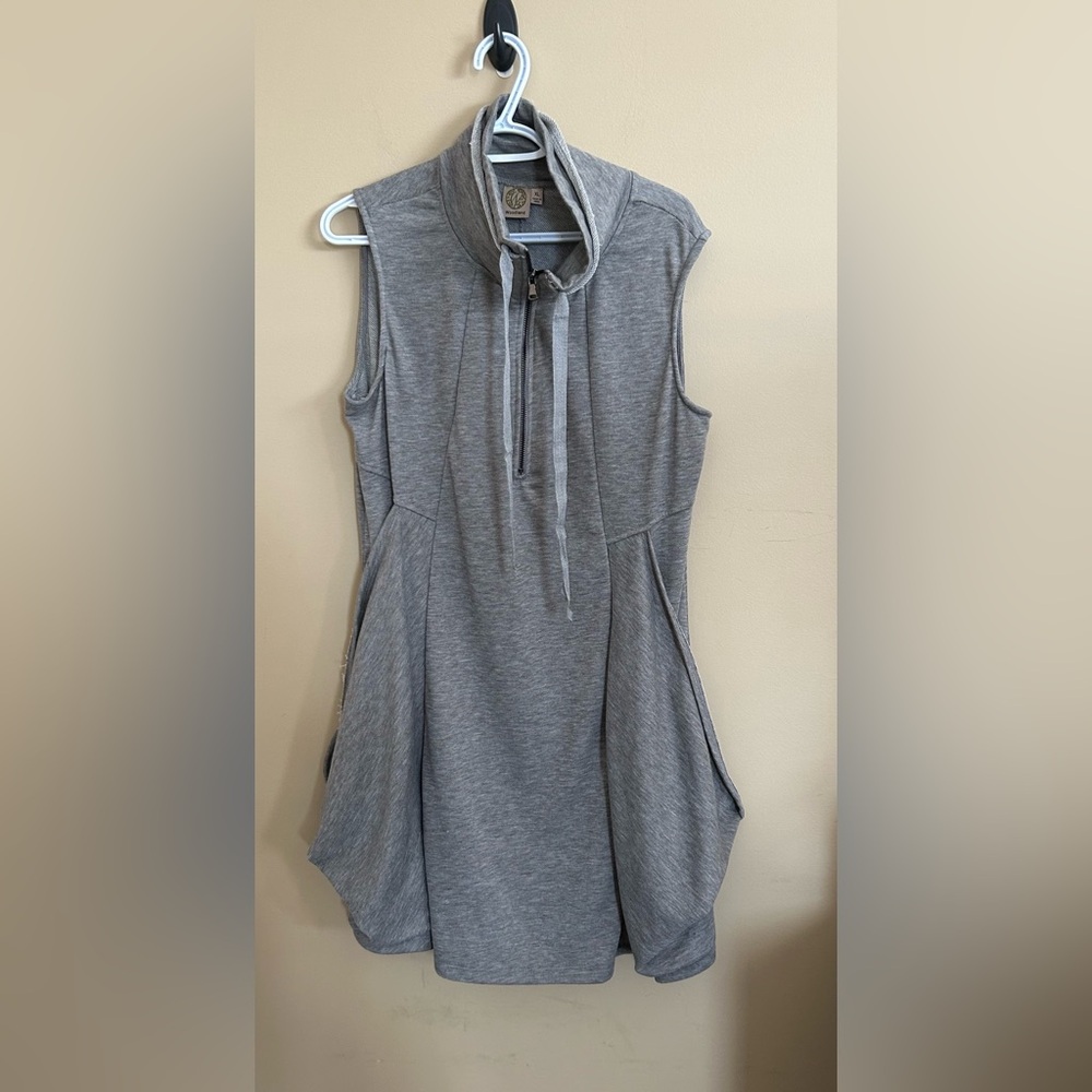 Lounge Sleeveless Heather Grey Casual Stretch Shift Dress
